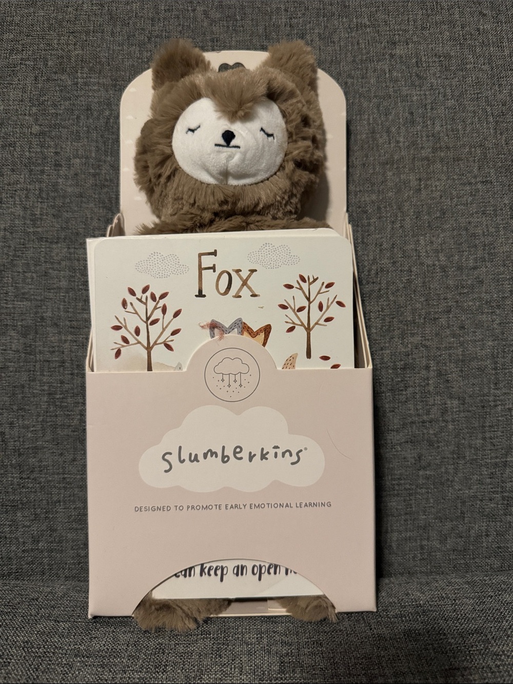 Slumberkins Kin Fox Plush and Board Book Set - Brown